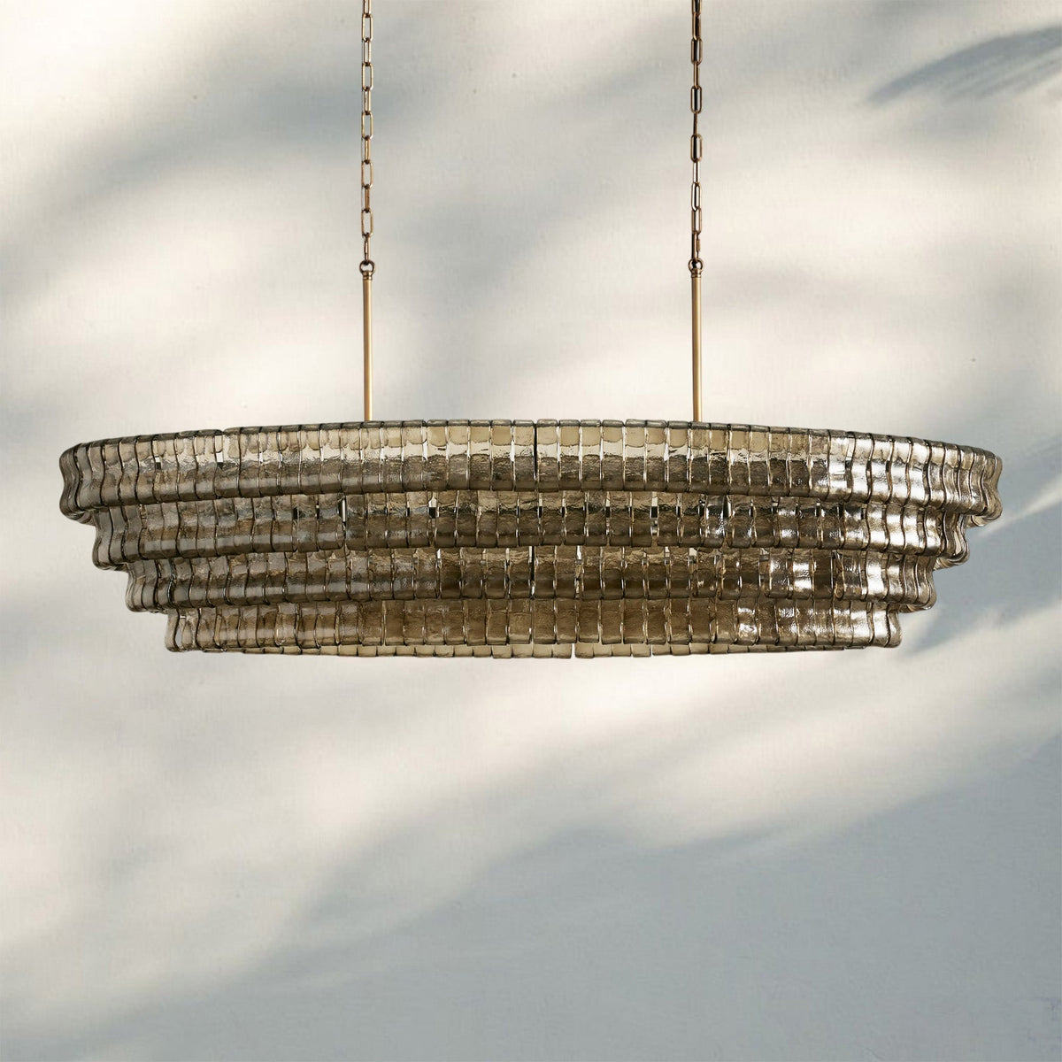 Ghiaccio Glass Oval Chandelier 54''65''-Jecanoli