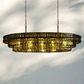 Ghiaccio Glass Oval Chandelier 54''65''-Jecanoli