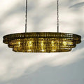 Ghiaccio Glass Oval Chandelier 54''65''-Jecanoli