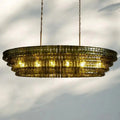 Ghiaccio Glass Oval Chandelier 54''65''-Jecanoli