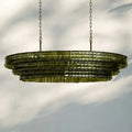 Ghiaccio Glass Oval Chandelier 54''65''-Jecanoli