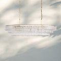 Ghiaccio Glass Oval Chandelier 54''65''-Jecanoli