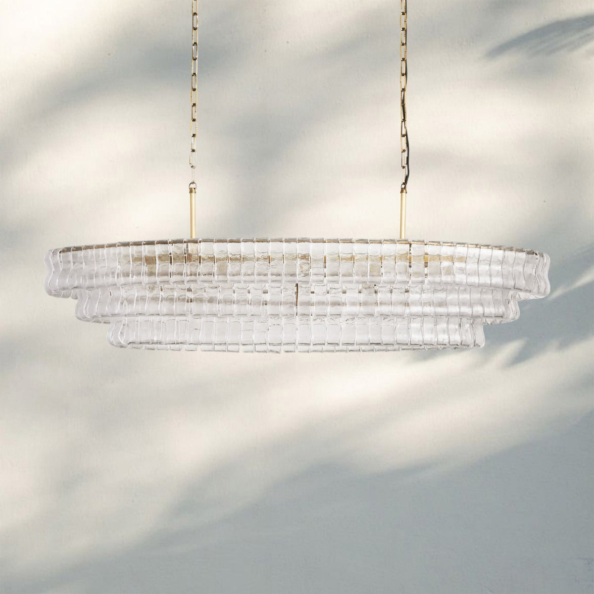Ghiaccio Glass Oval Chandelier 54''65''-Jecanoli