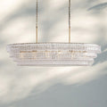 Ghiaccio Glass Oval Chandelier 54''65''-Jecanoli