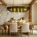 Ghiaccio Glass Oval Chandelier 54''65''-Jecanoli