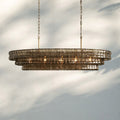 Ghiaccio Glass Oval Chandelier 54''65''-Jecanoli