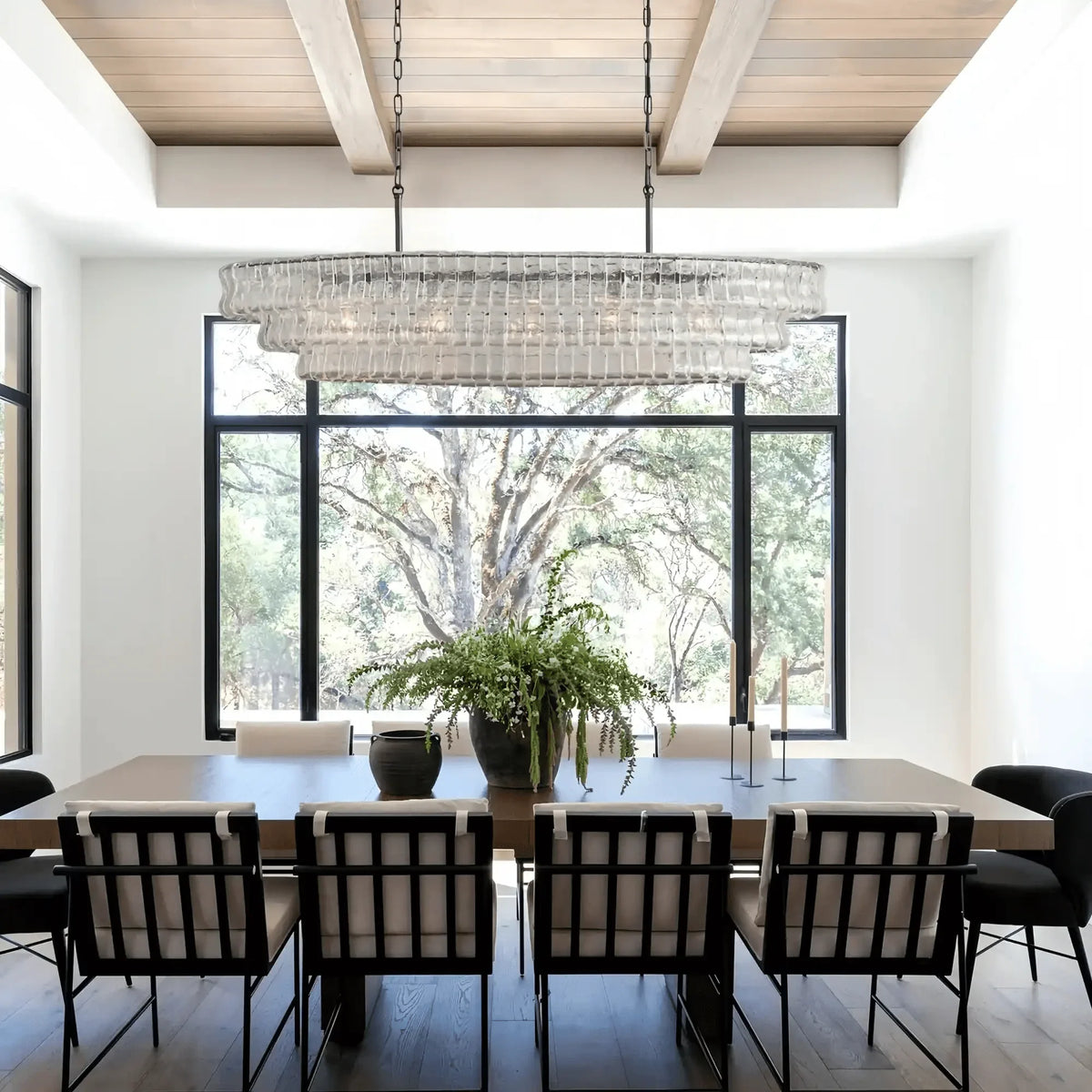 Ghiaccio Glass Oval Chandelier 54''65''-Jecanoli