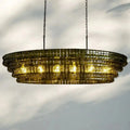 Ghiaccio Glass Oval Chandelier 54''65''-Jecanoli