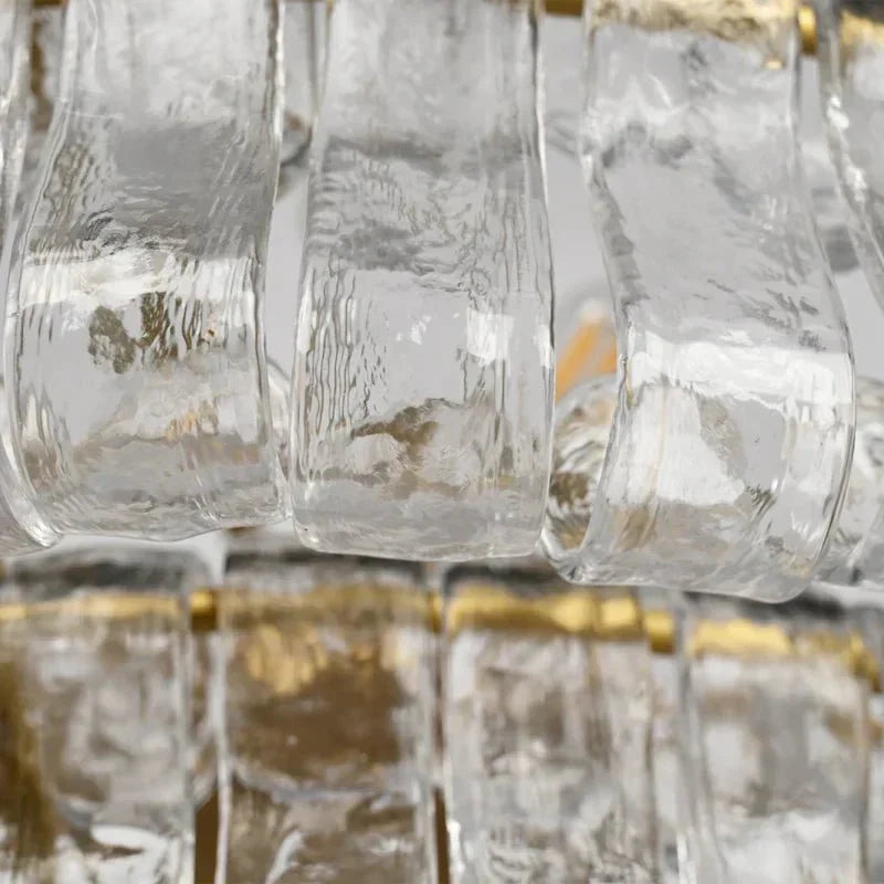 Ghiaccio Glass Oval Chandelier 54''65''-Jecanoli