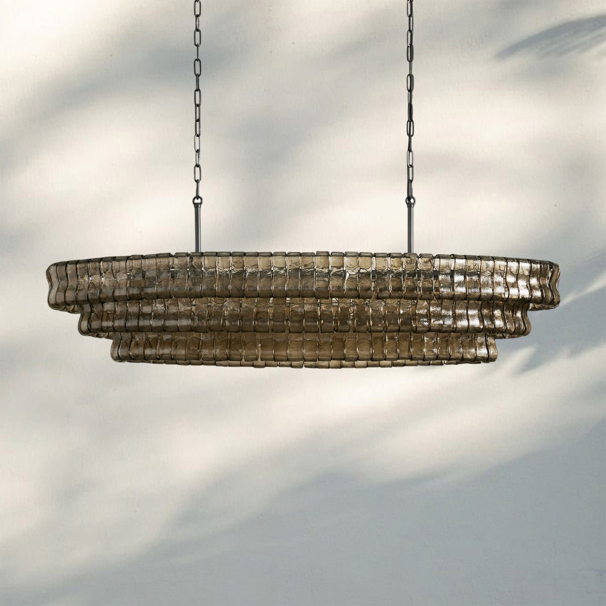 Ghiaccio Glass Oval Chandelier 54''65''-Jecanoli