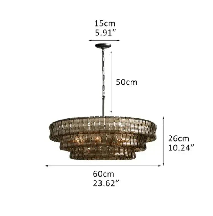 Ghiaccio Glass Round Chandelier 24" 36" 48" 60"-Jecanoli