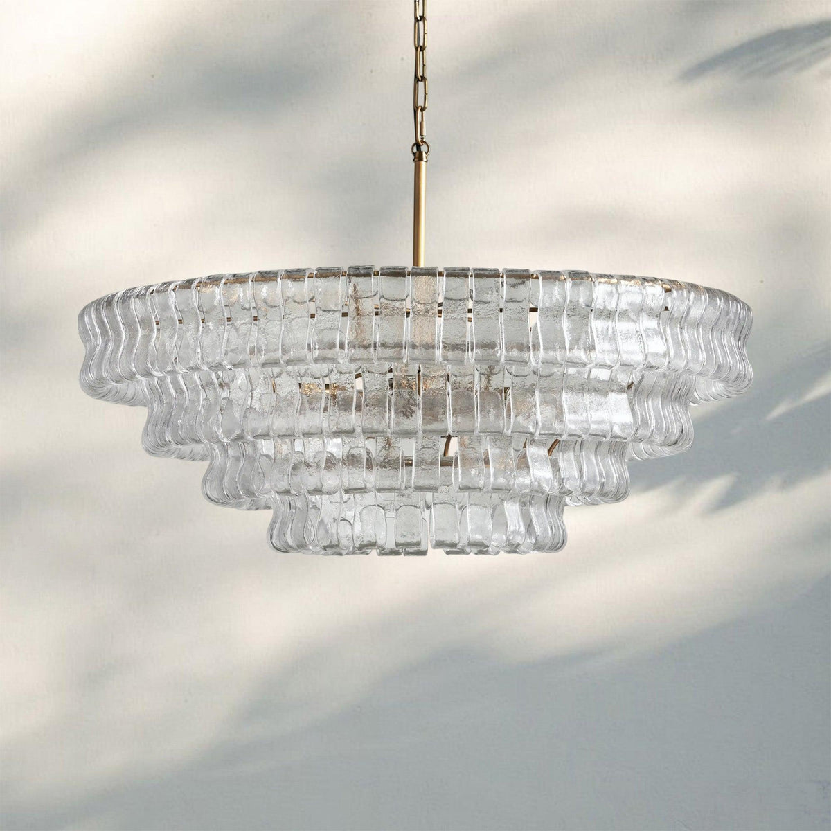 Ghiaccio Glass Round Chandelier 24" 36" 48" 60"-Jecanoli