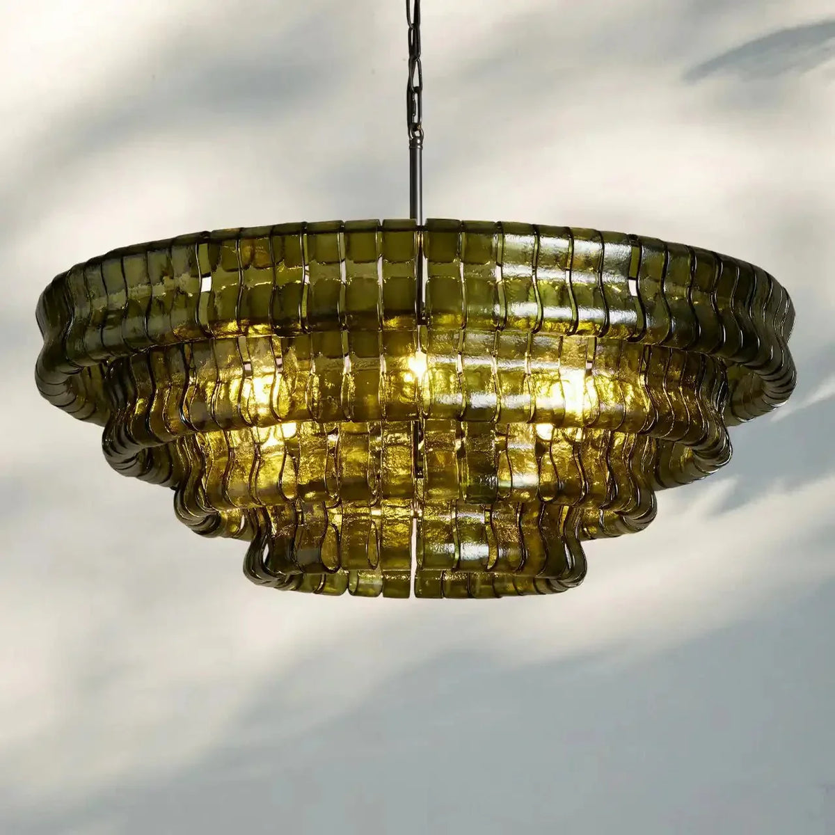 Ghiaccio Glass Round Chandelier 24" 36" 48" 60"-Jecanoli