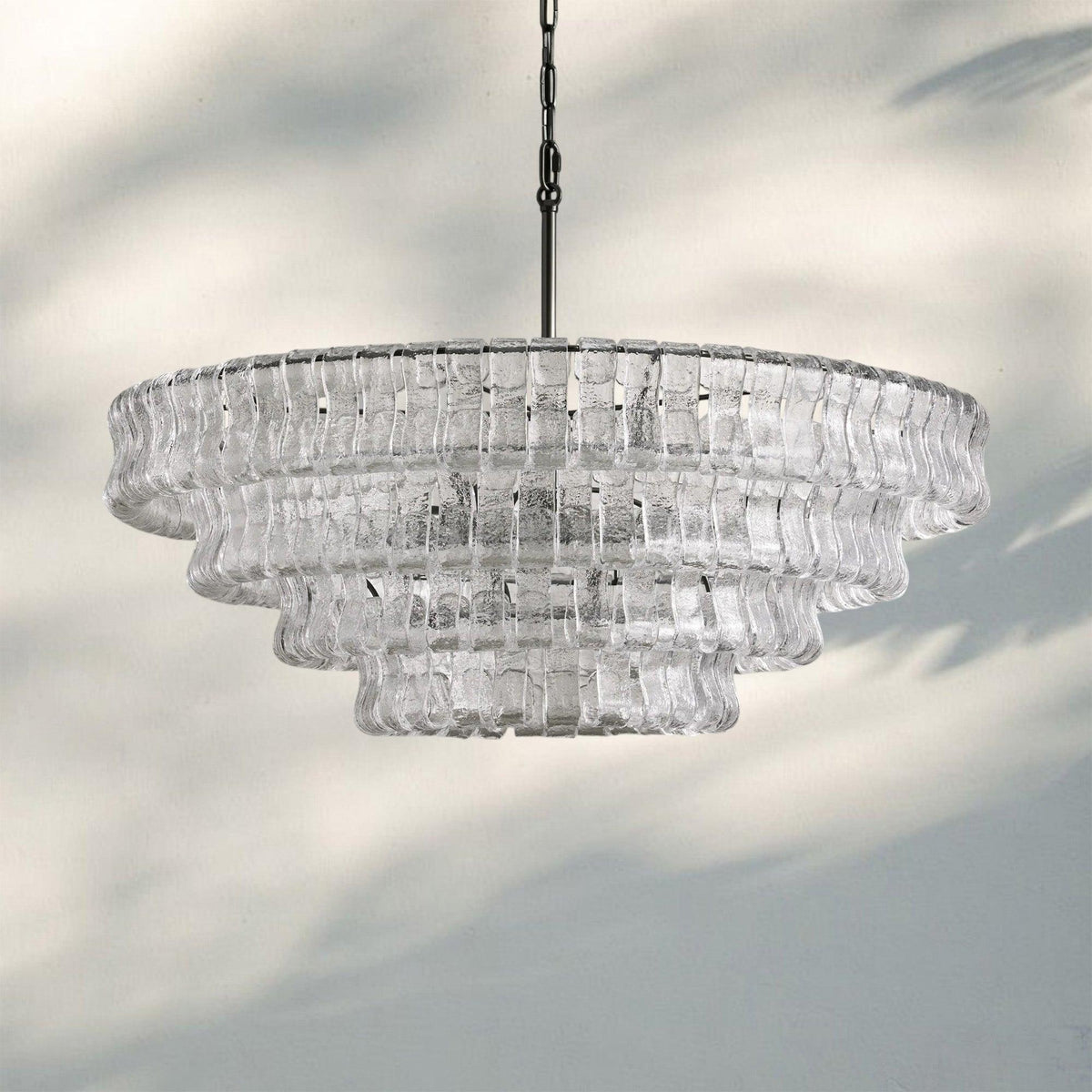 Ghiaccio Glass Round Chandelier 24" 36" 48" 60"-Jecanoli