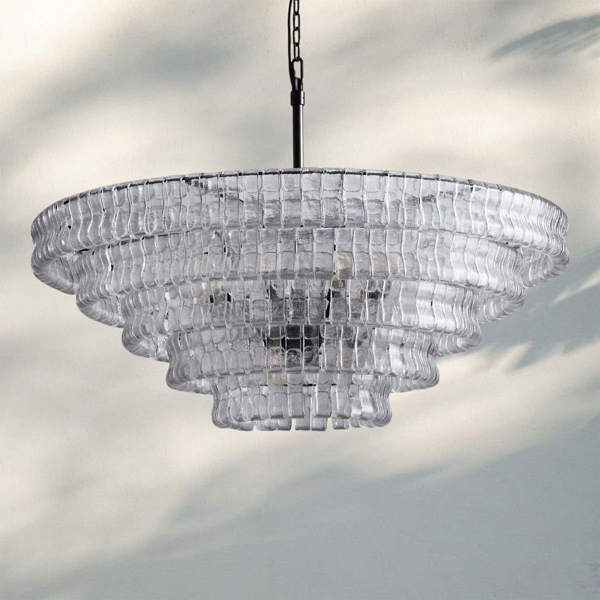Ghiaccio Glass Round Chandelier 24" 36" 48" 60"-Jecanoli