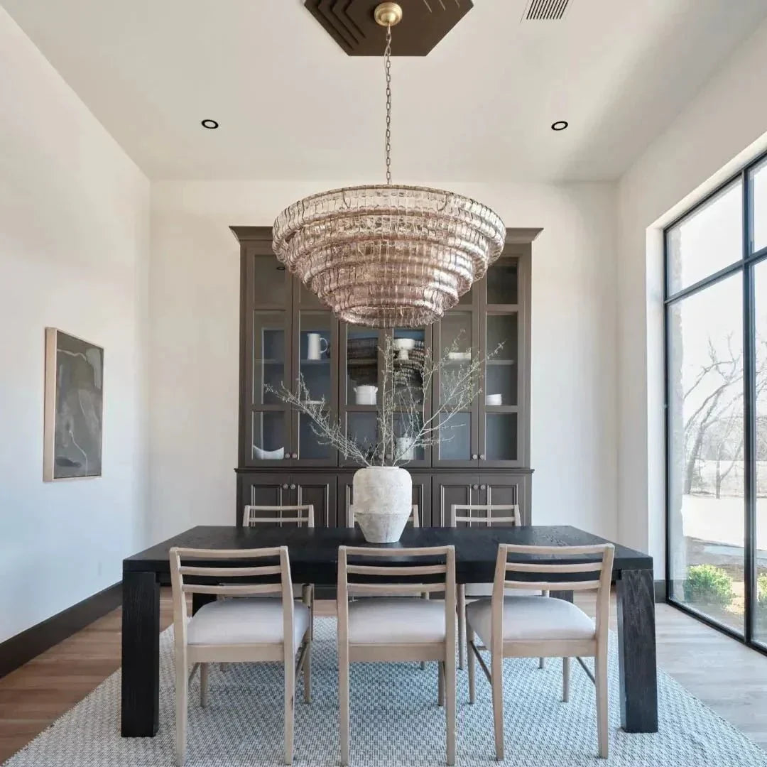 Ghiaccio Glass Round Chandelier 24" 36" 48" 60"-Jecanoli