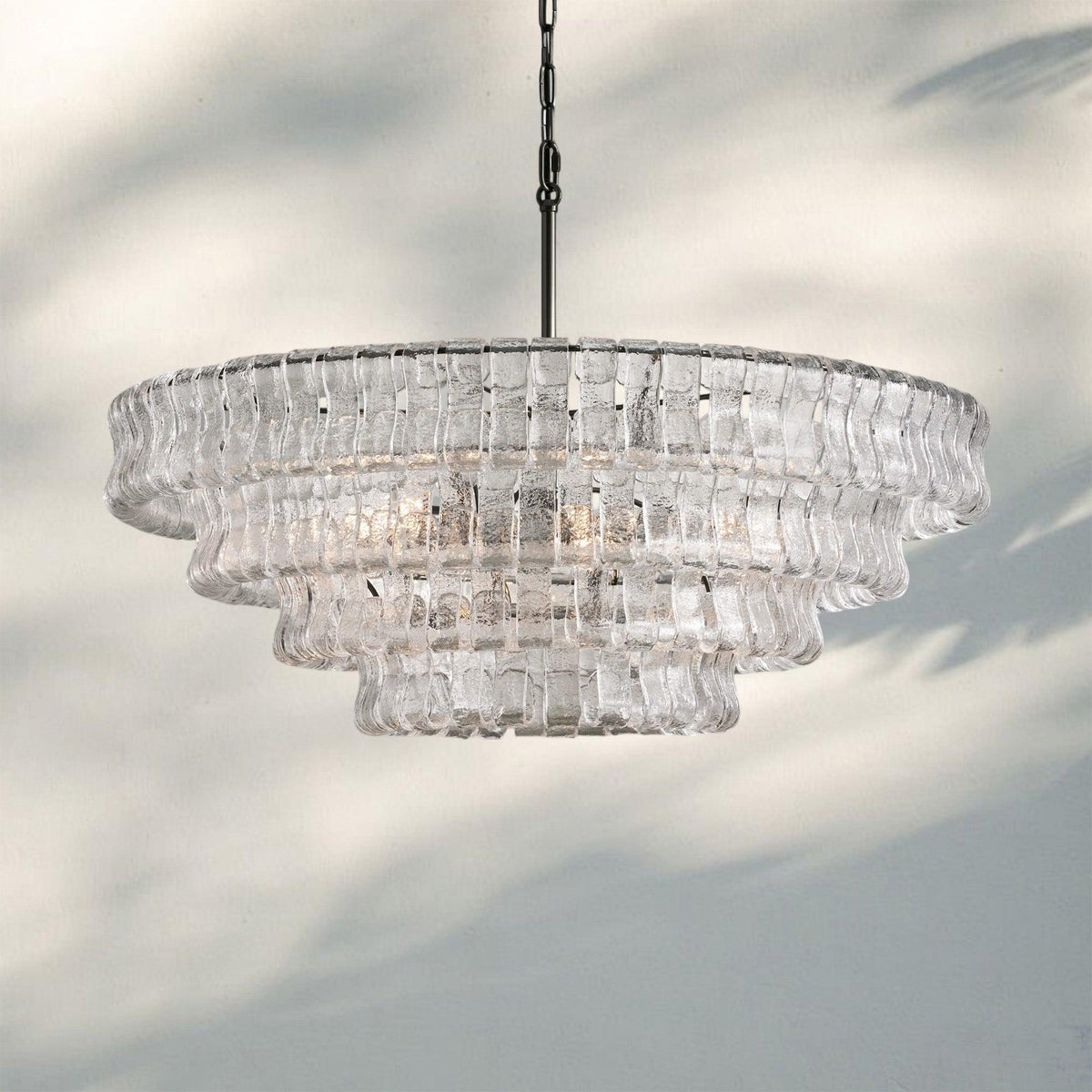 Ghiaccio Glass Round Chandelier 24" 36" 48" 60"-Jecanoli