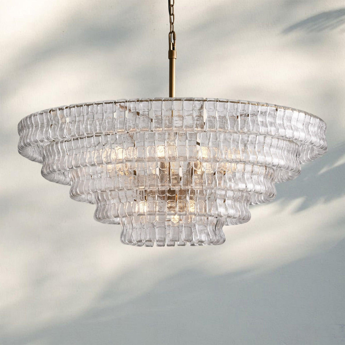 Ghiaccio Glass Round Chandelier 24" 36" 48" 60"-Jecanoli