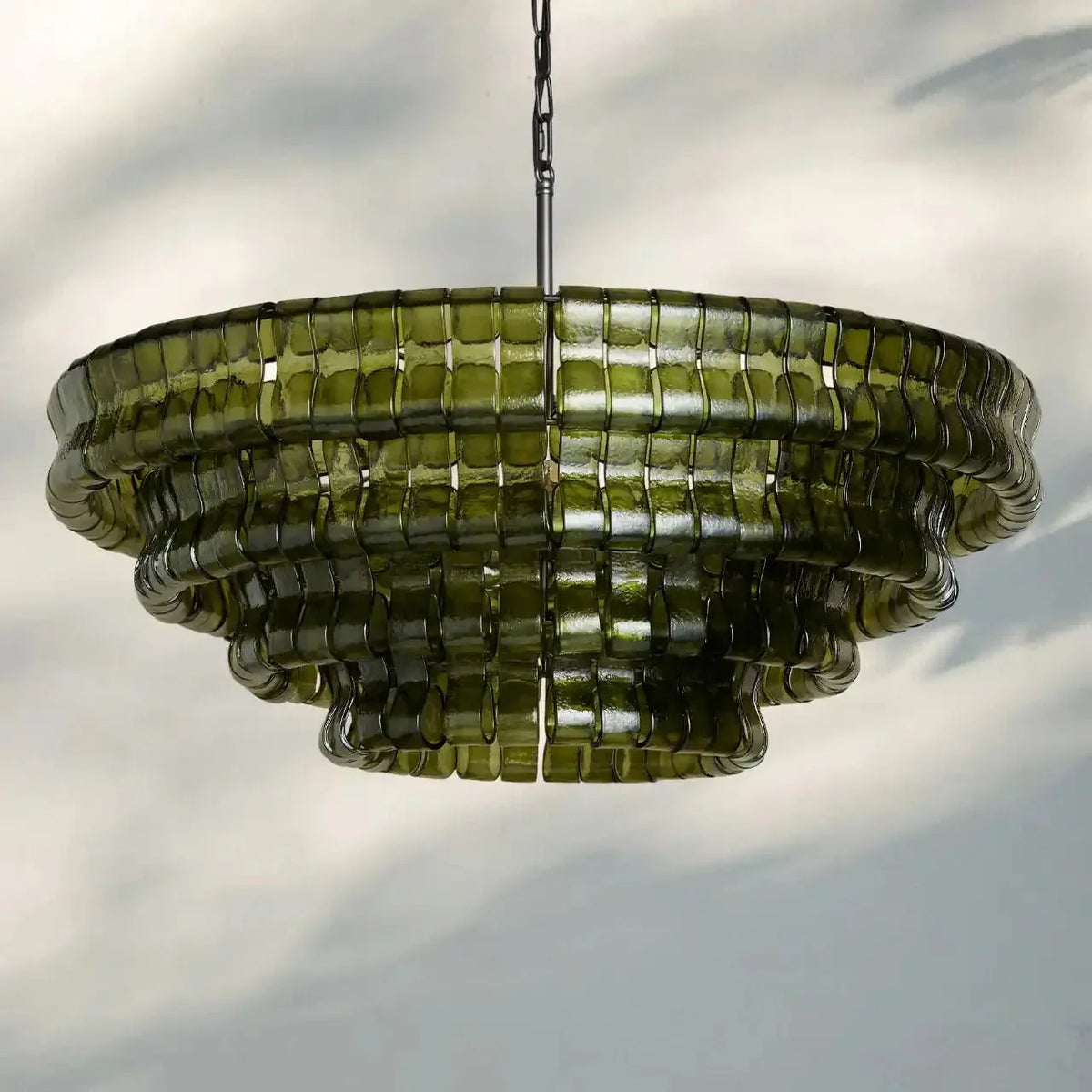Ghiaccio Glass Round Chandelier 24" 36" 48" 60"-Jecanoli
