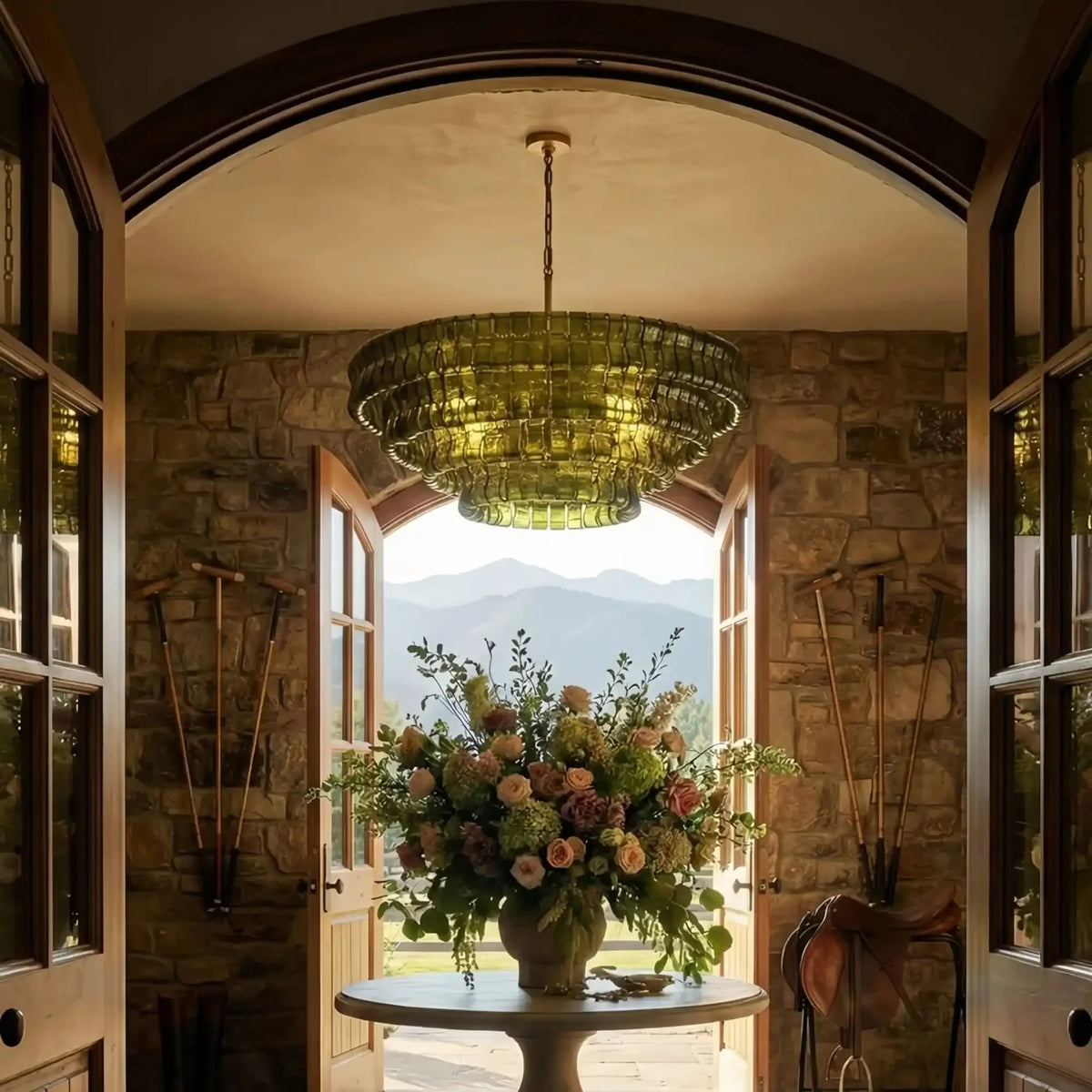 Ghiaccio Glass Round Chandelier 24" 36" 48" 60"-Jecanoli