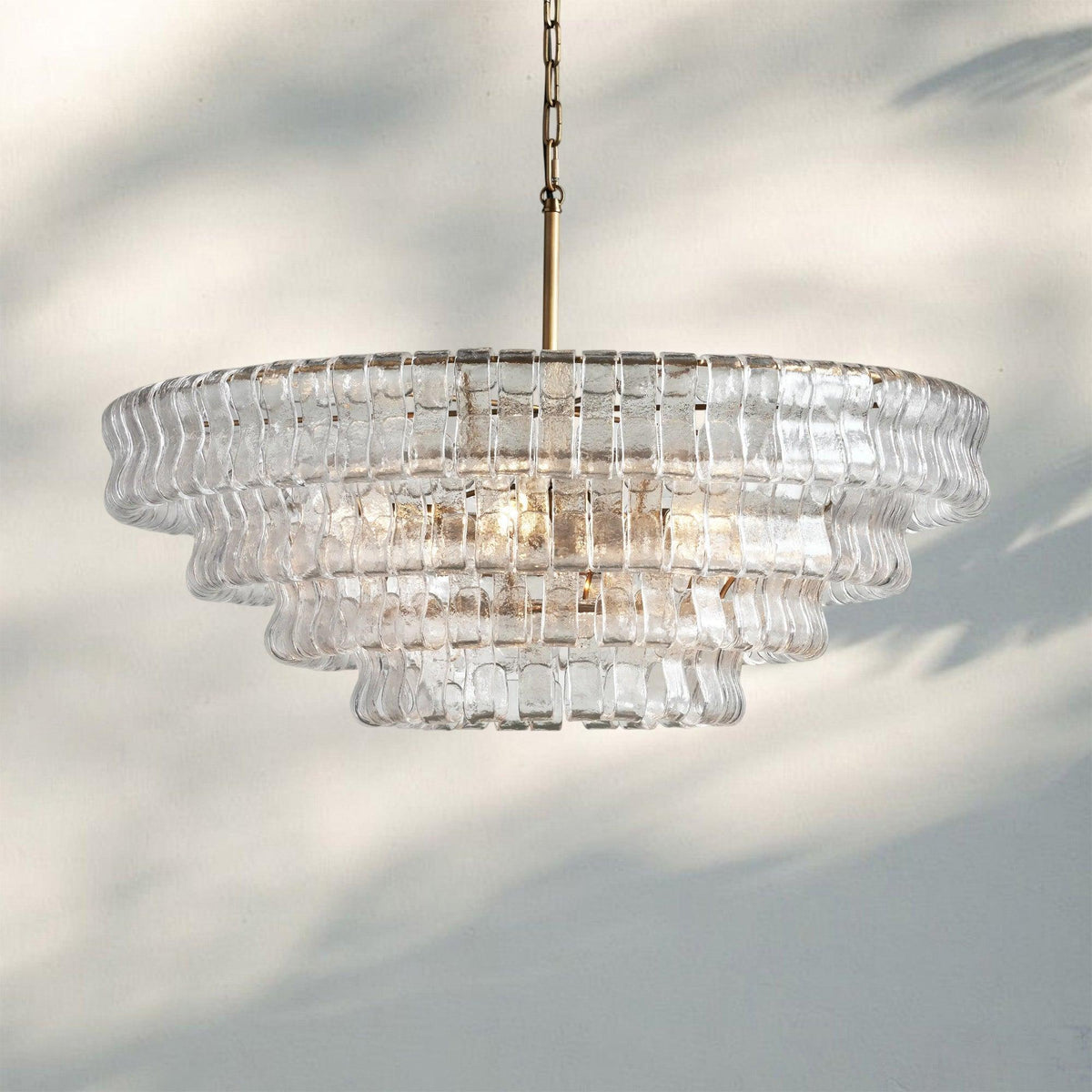 Ghiaccio Glass Round Chandelier 24" 36" 48" 60"-Jecanoli
