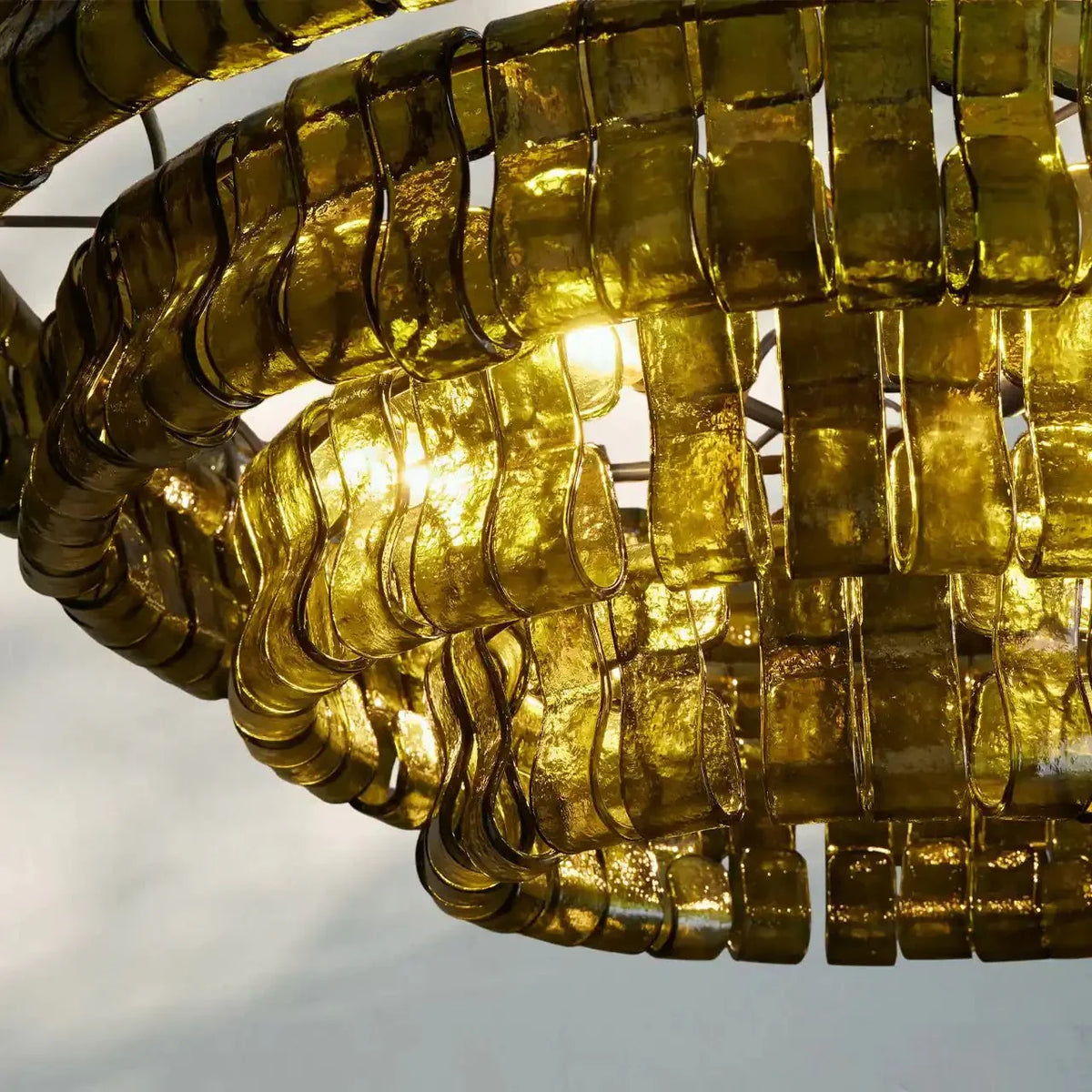 Ghiaccio Glass Round Chandelier 24" 36" 48" 60"-Jecanoli