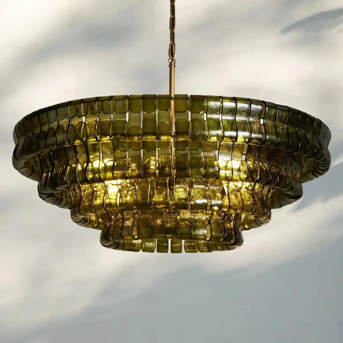 Ghiaccio Glass Round Chandelier 24" 36" 48" 60"-Jecanoli