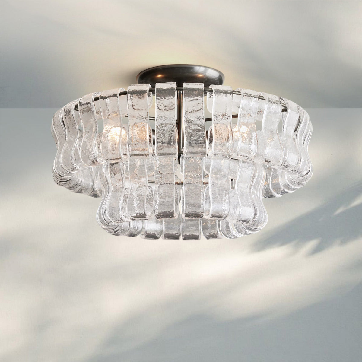 Ghiaccio Modern Glass Flushmount-Jecanoli