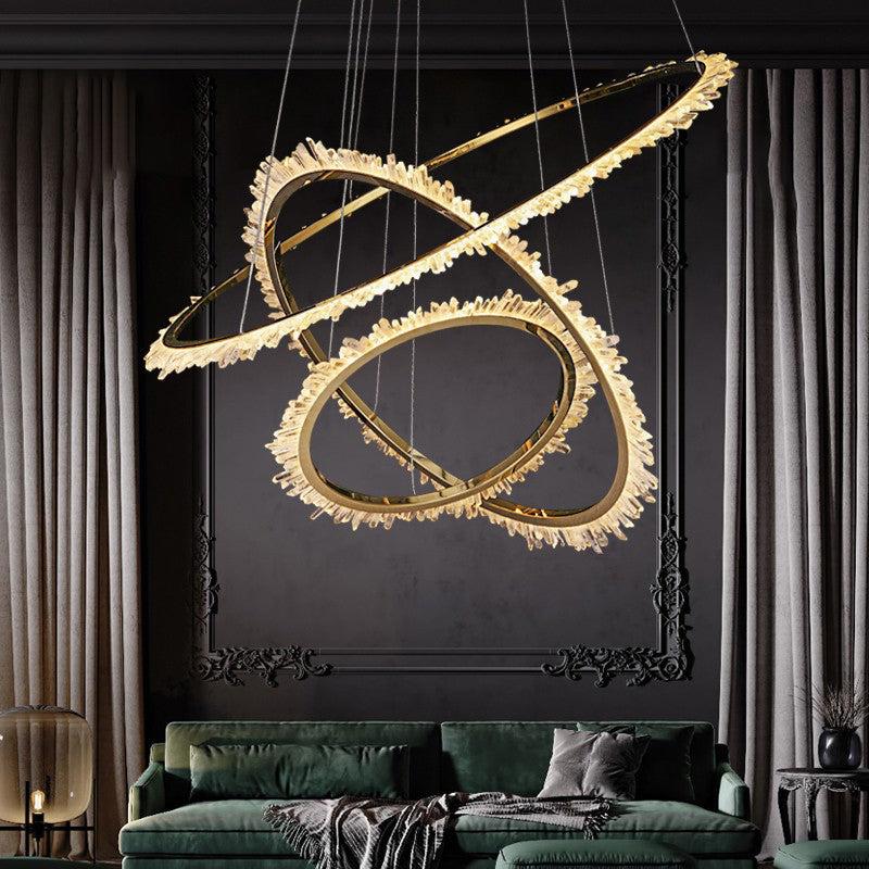 Gina Rock Crystal Ring Chandelier - 14.7" DJecanoli