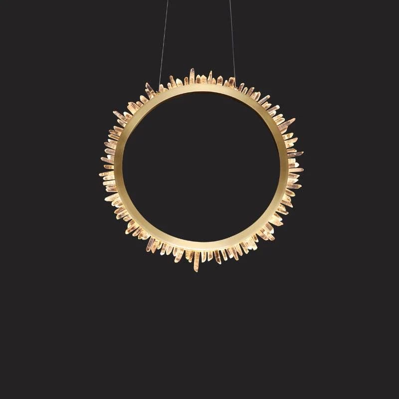 Gina Rock Crystal Ring Chandelier - 14.7" DJecanoli