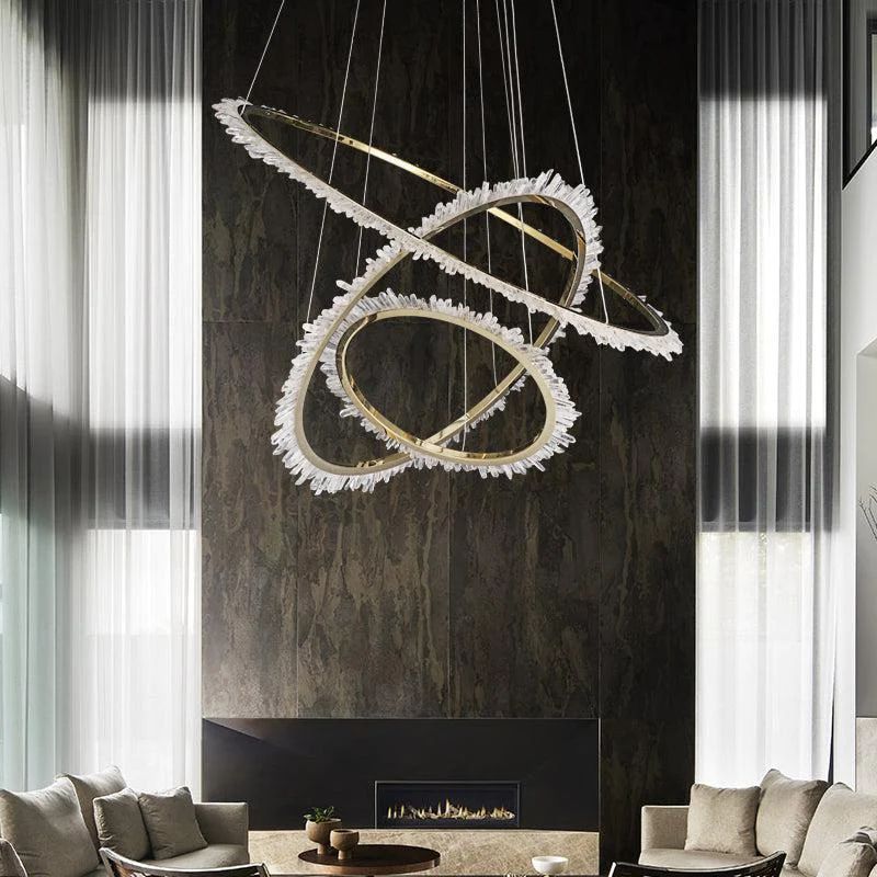 Gina Rock Crystal Ring Chandelier - 14.7" DJecanoli