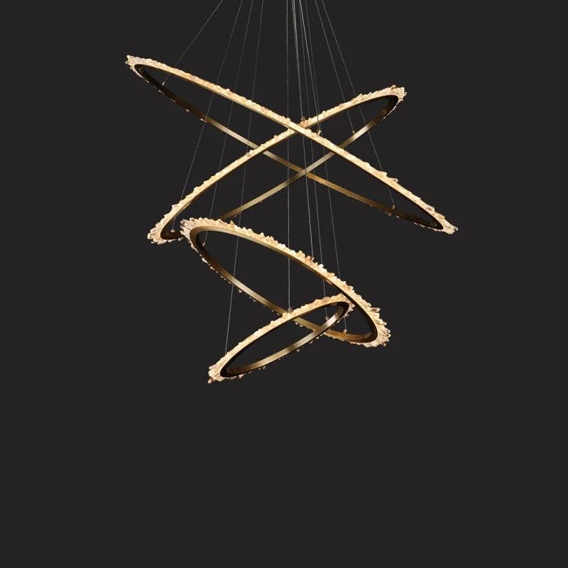 Gina Rock Crystal Ring Chandelier - 14.7" D+23.6" D+31.5" D+39.4" DJecanoli