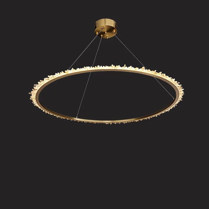 Gina Rock Crystal Ring Chandelier - 23.6" DJecanoli