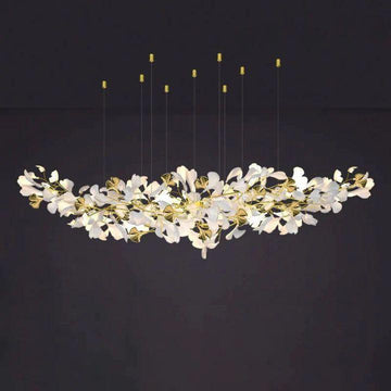 Ginkgo A Branch Chandelier - All white leaves150CM (L59"）Jecanoli