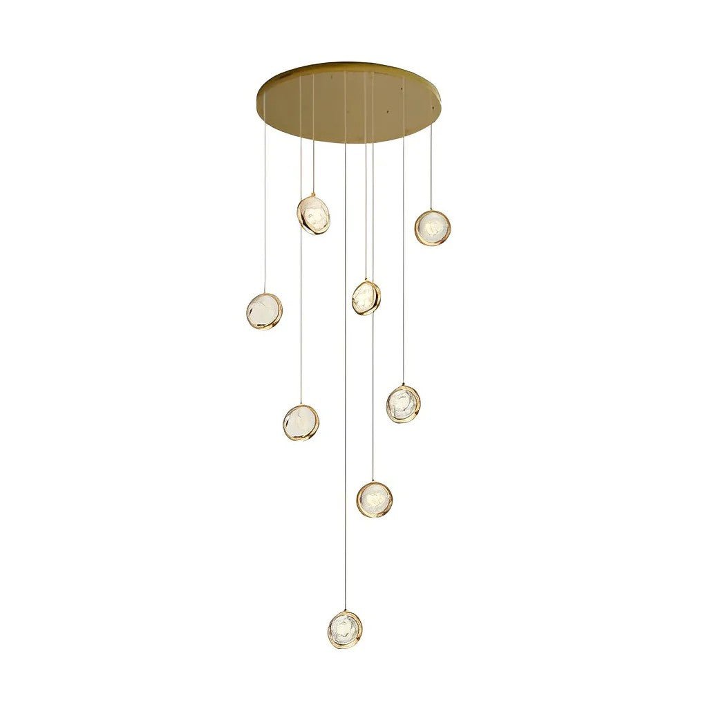 Global Crystal Cluster Adjustable Luxury Staircase Modern Long Chandelier - Jecanoli