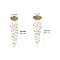 Global Crystal Cluster Adjustable Luxury Staircase Modern Long Chandelier - Jecanoli