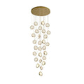 Global Crystal Cluster Adjustable Luxury Staircase Modern Long Chandelier - Jecanoli