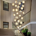 Global Crystal Cluster Adjustable Luxury Staircase Modern Long Chandelier - Jecanoli