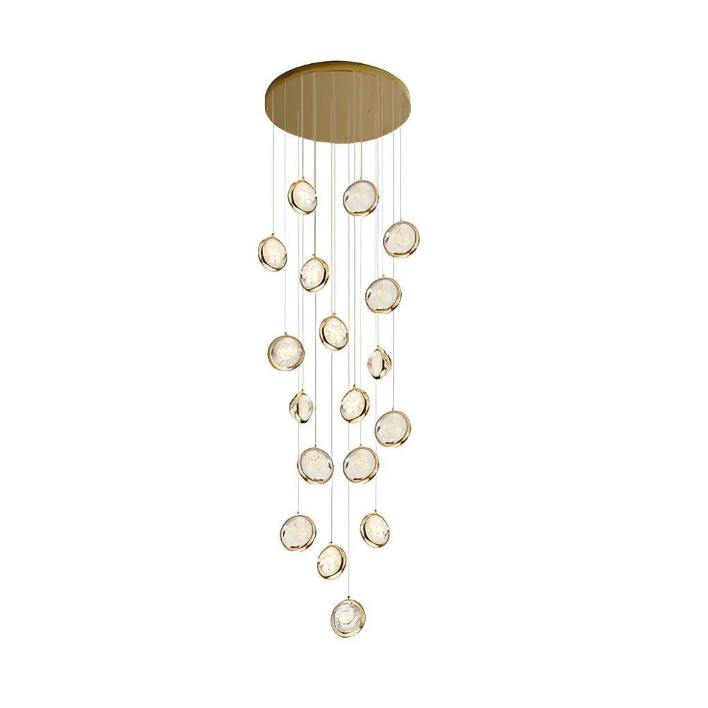 Global Crystal Cluster Adjustable Luxury Staircase Modern Long Chandelier - Jecanoli