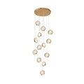 Global Crystal Cluster Adjustable Luxury Staircase Modern Long Chandelier - Jecanoli