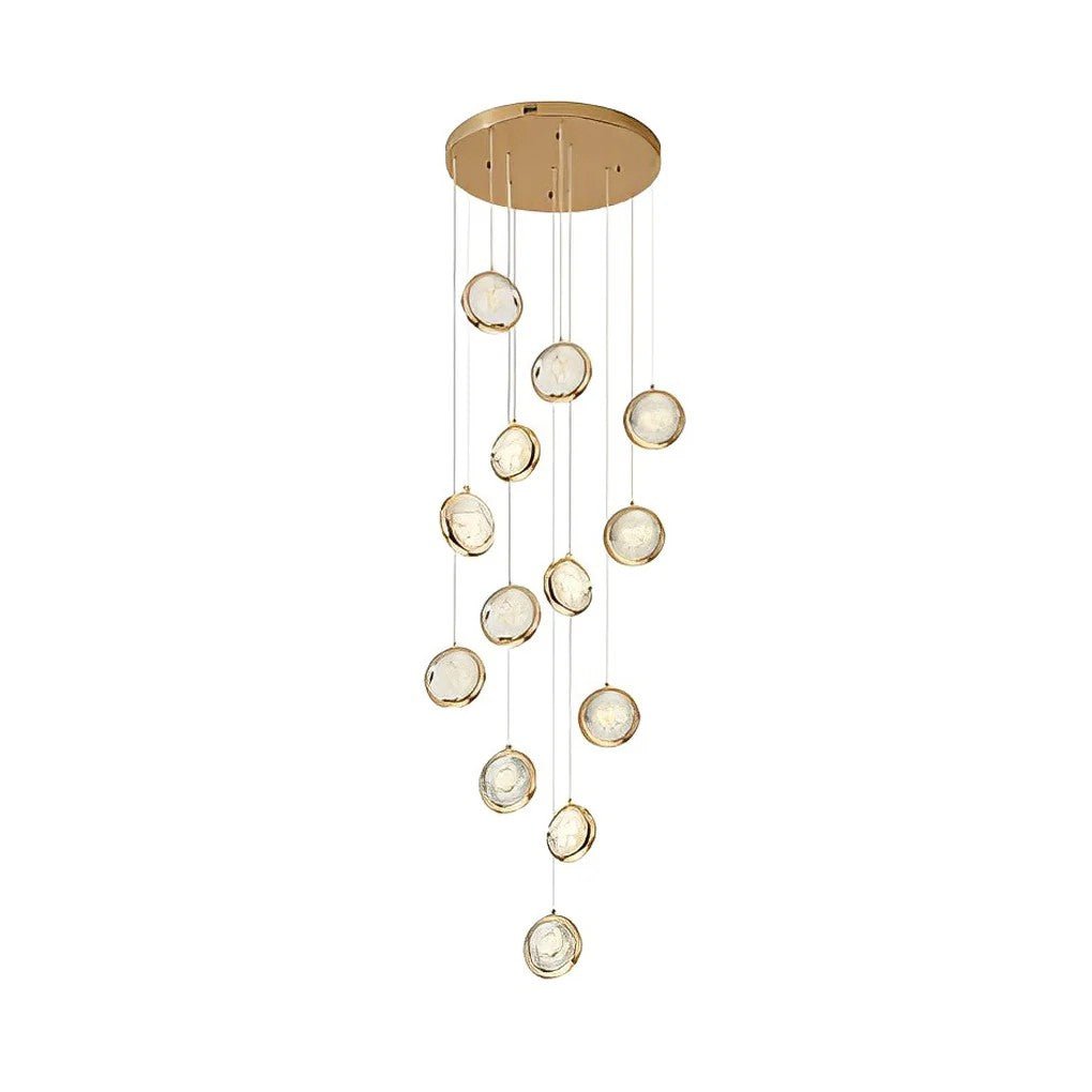 Global Crystal Cluster Adjustable Luxury Staircase Modern Long Chandelier - Jecanoli