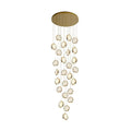 Global Crystal Cluster Adjustable Luxury Staircase Modern Long Chandelier - Jecanoli