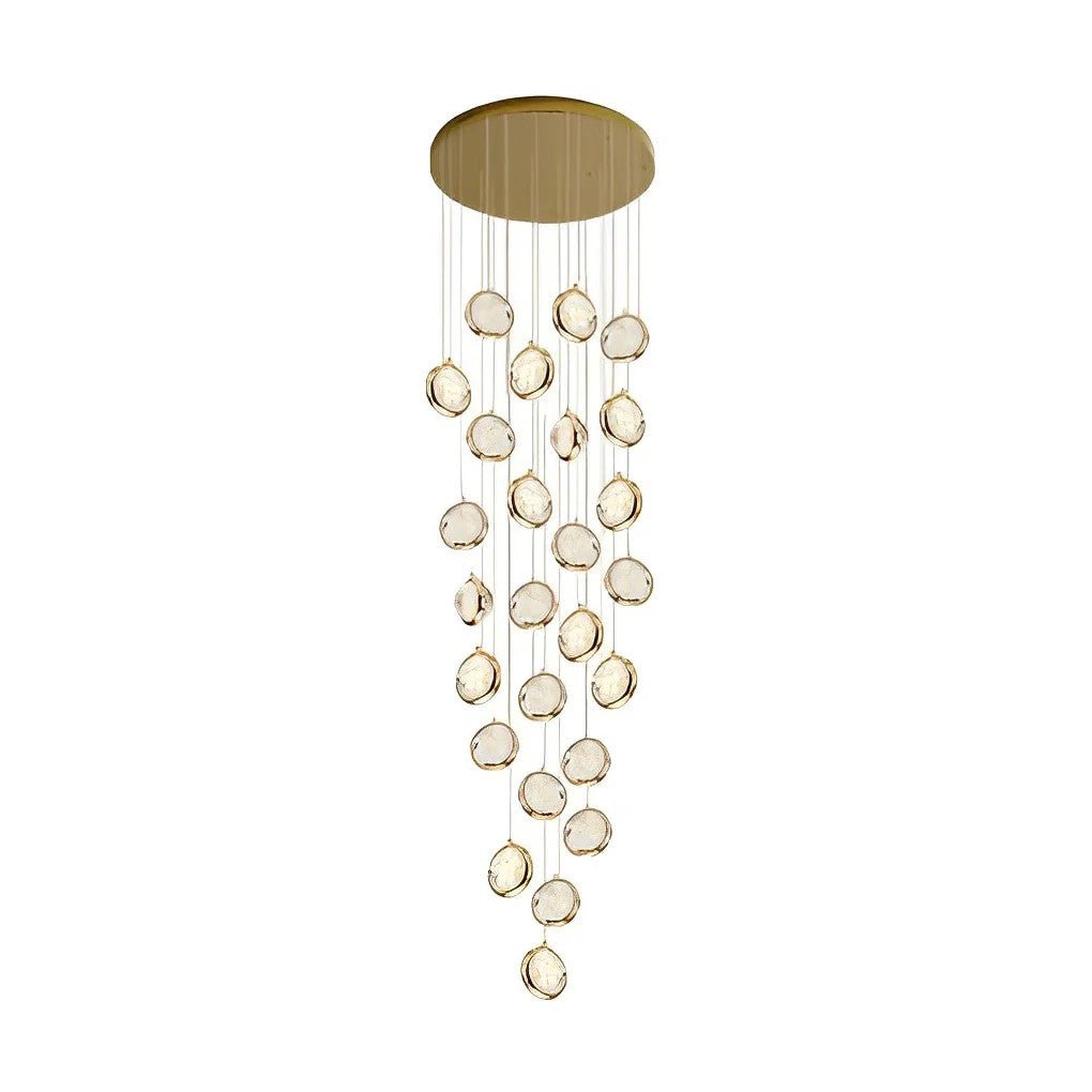 Global Crystal Cluster Adjustable Luxury Staircase Modern Long Chandelier - Jecanoli