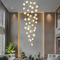 Global Crystal Cluster Adjustable Luxury Staircase Modern Long Chandelier - Jecanoli