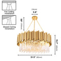 Astra Gold/Chrome Crystal Chandelier for Living Room & Dining Room-Crystal Chandelier-Jecanoli