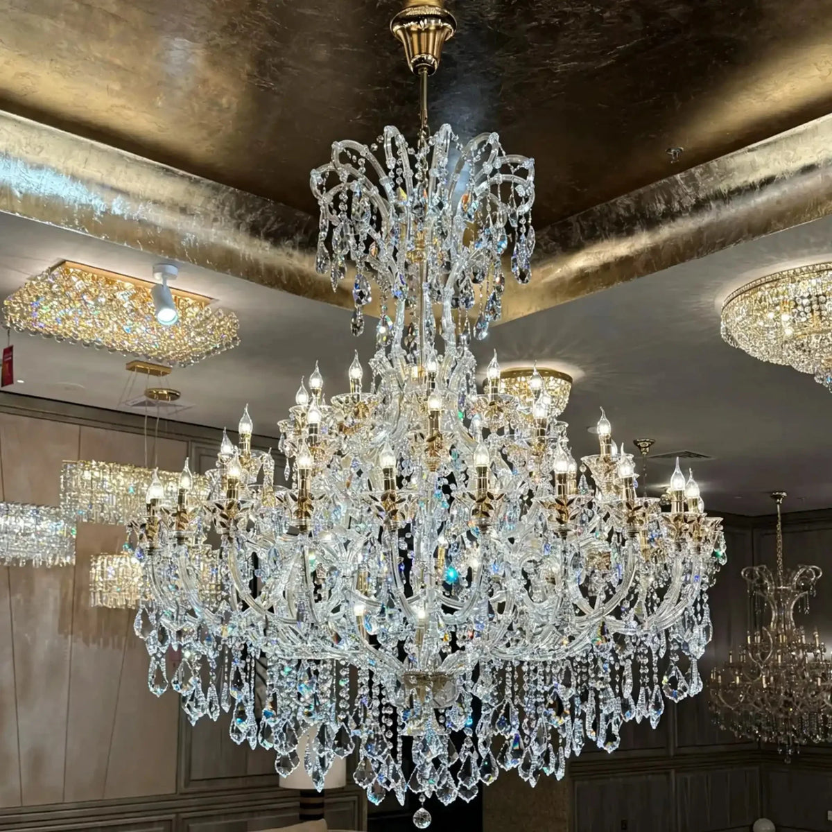 Grand Imperial Crystal Palace Chandelier for Mansion/Hotel Lobby/Banquet Hall - 54 Lights/D63"*H72.8"(D160cm*H185cm)/100kgWarm LightJecanoli