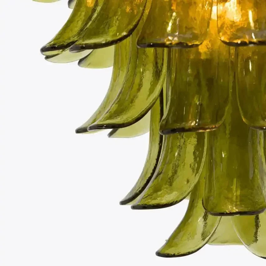 Green Petalo Murano Chandelier - 35.43"Jecanoli