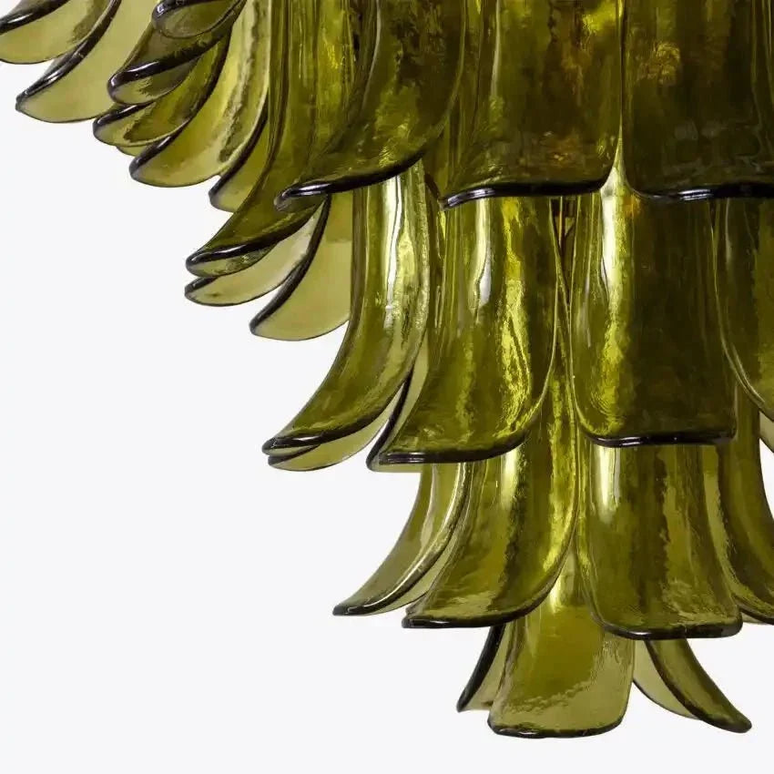 Green Petalo Murano Chandelier - 35.43"Jecanoli