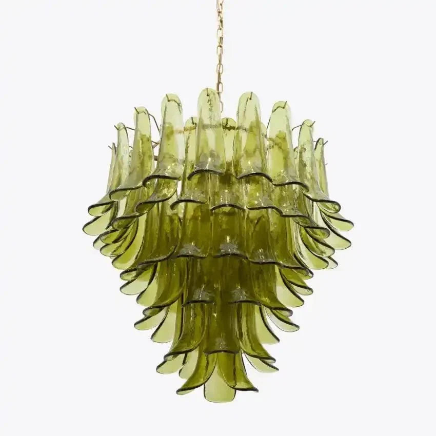 Green Petalo Murano Chandelier - 35.43"Jecanoli