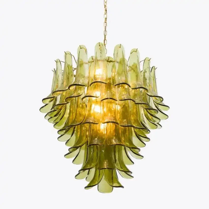 Green Petalo Murano Chandelier - 35.43"Jecanoli